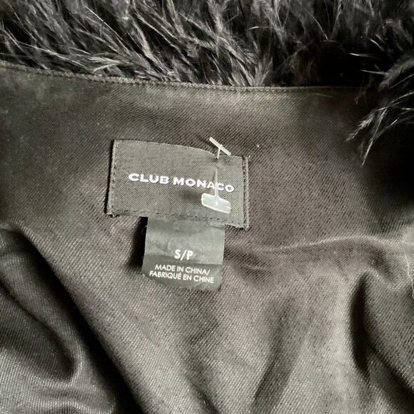 Club Monaco Black Marabou Feather Vest  S - Picture 8 of 8